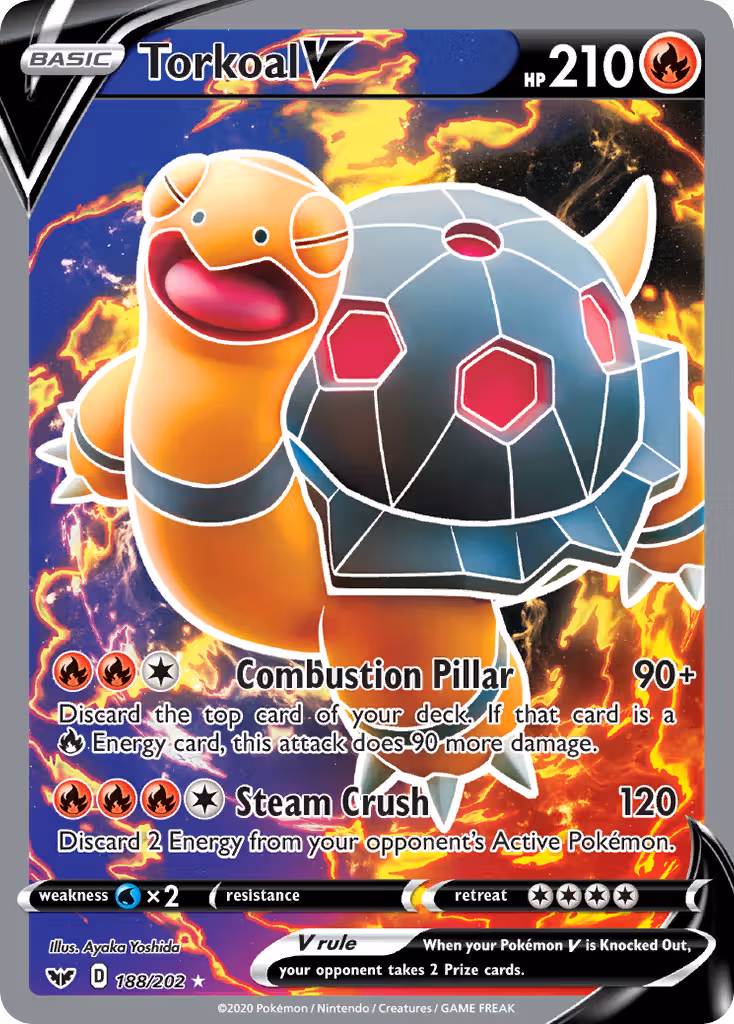 Torkoal V 188/202 Pokemon card