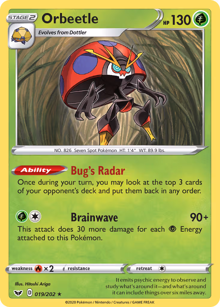 Orbeetle 19/202 Pokemon card