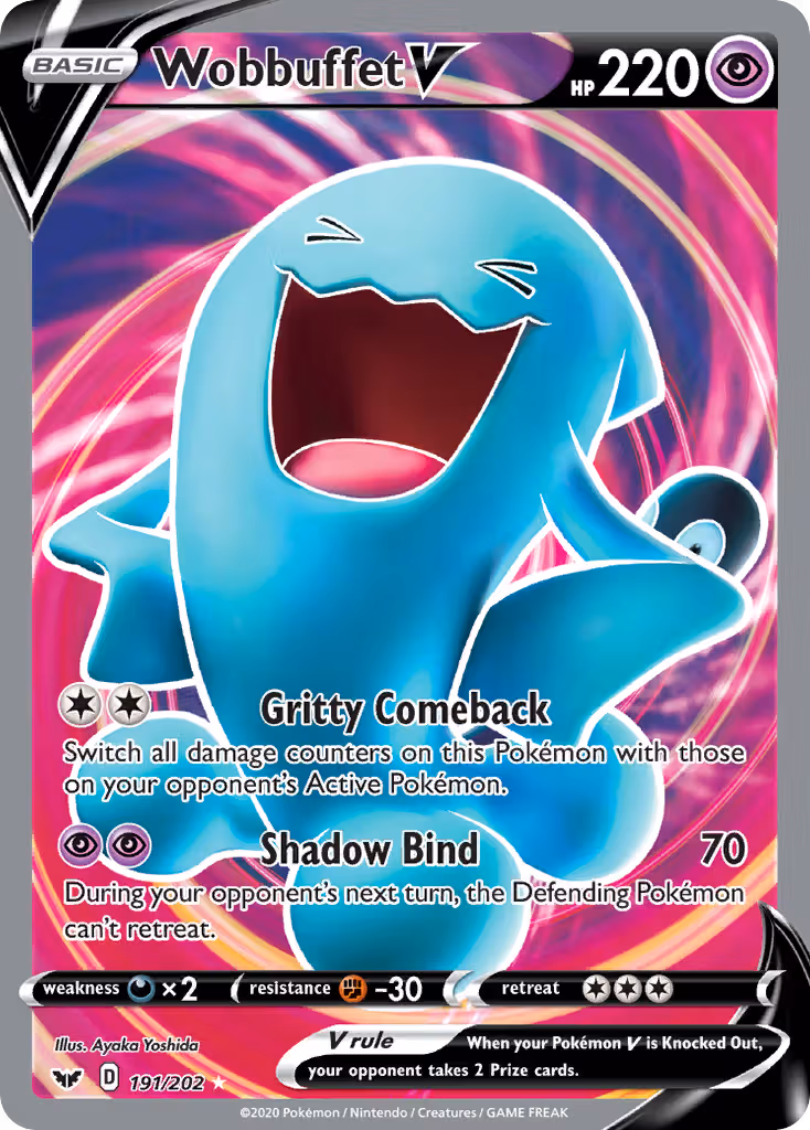 Wobbuffet V 191/202 Pokemon card