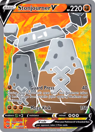 Stonjourner V 193/202 Pokemon card