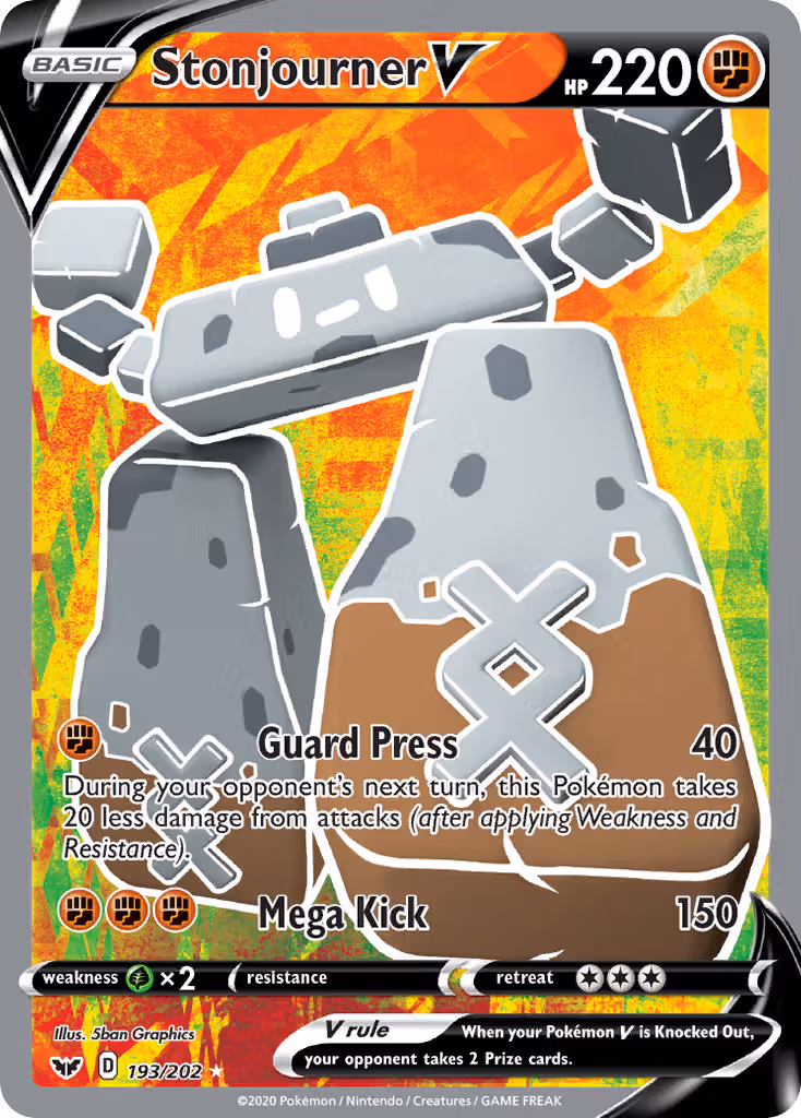 Stonjourner V 193/202 Pokemon card