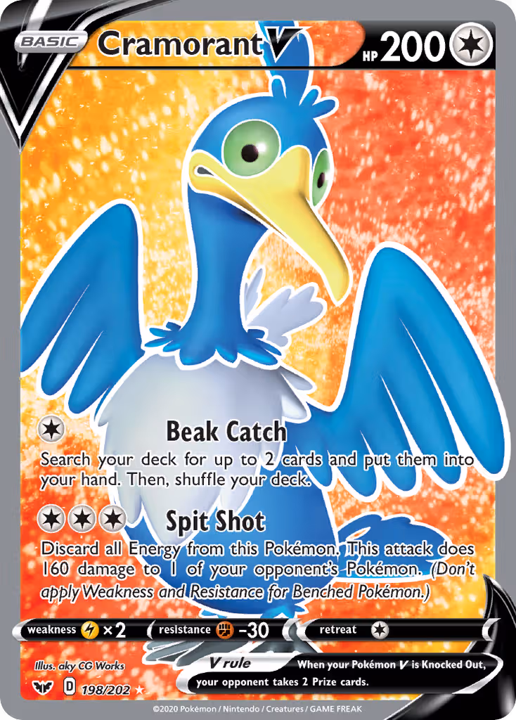 Cramorant V 198/202 Pokemon card