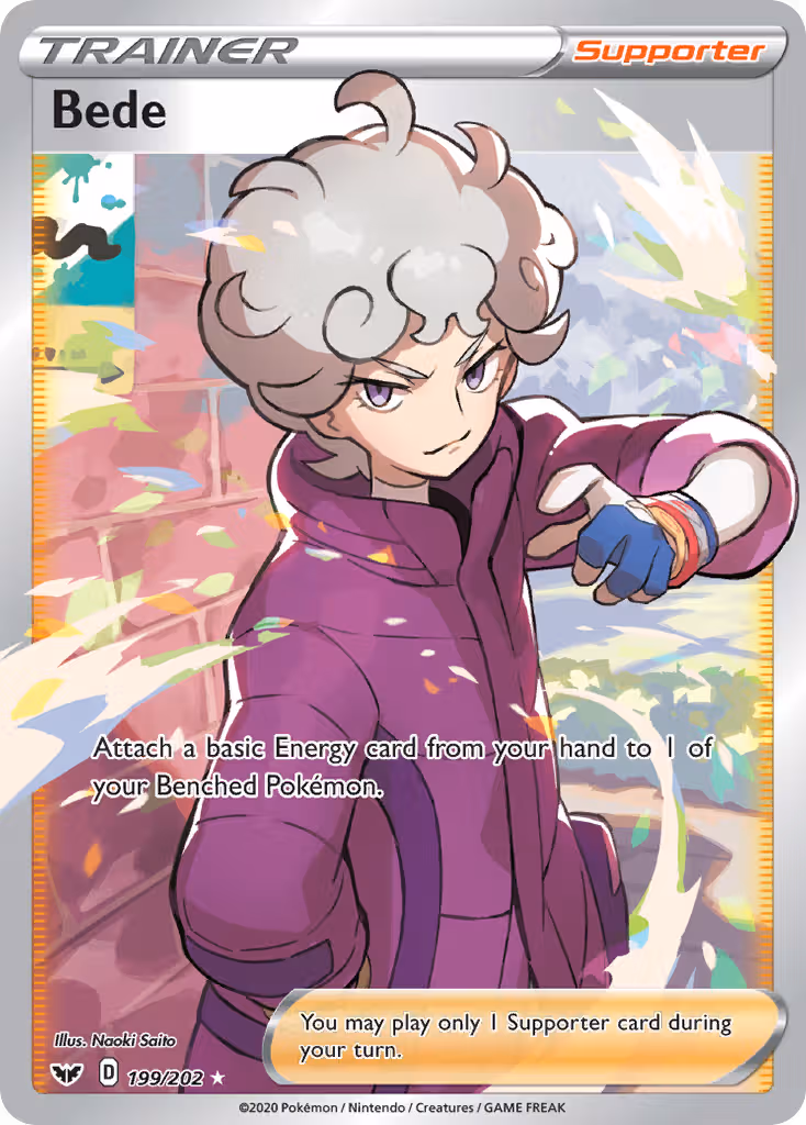 Bede 199/202 Pokemon card