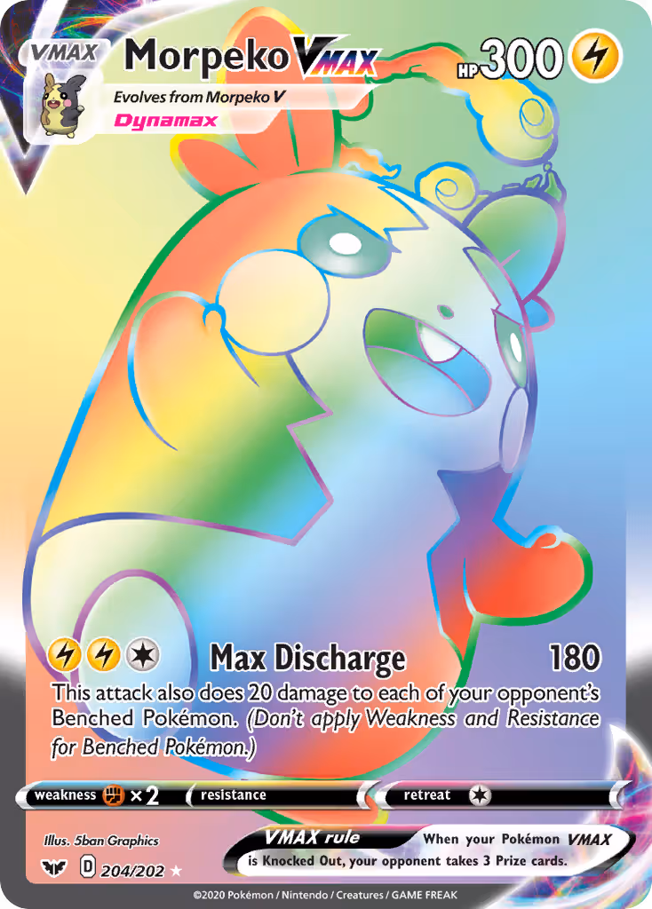 Morpeko VMAX 204/202 Pokemon card