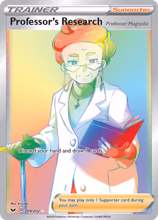 Professor's Research (Professor Magnolia) 209/202 Pokemon card