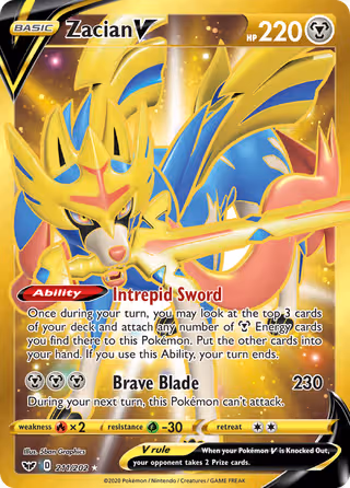 Zacian V 211/202 Pokemon card