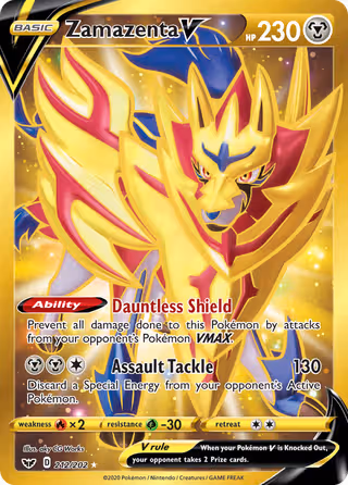 Zamazenta V 212/202 Pokemon card
