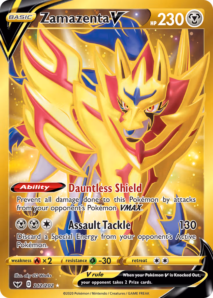 Zamazenta V 212/202 Pokemon card