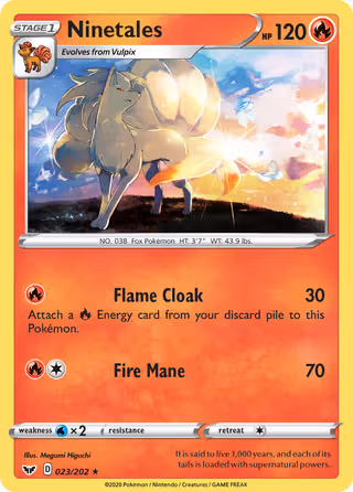 Ninetales 23/202 Pokemon card