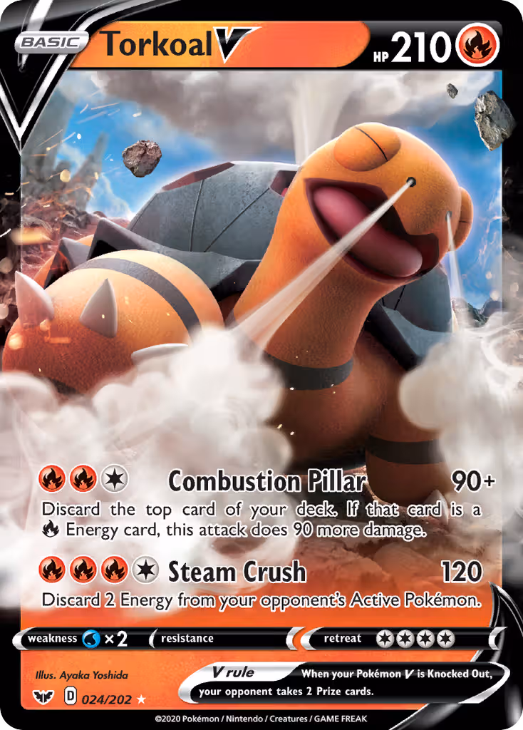 Torkoal V 24/202 Pokemon card