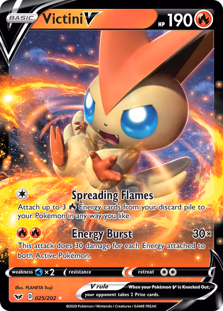 Victini V 25/202 Pokemon card