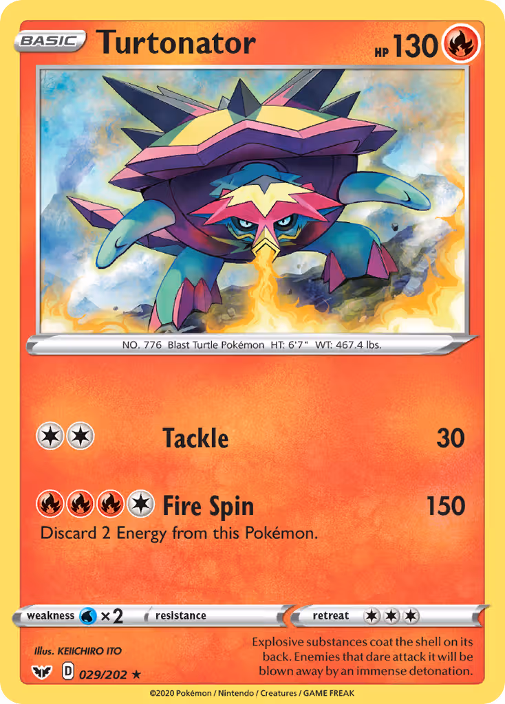 Turtonator 29/202 Pokemon card