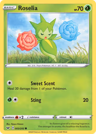 Roselia 3/202 Pokemon card
