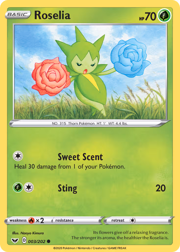 Roselia 3/202 Pokemon card