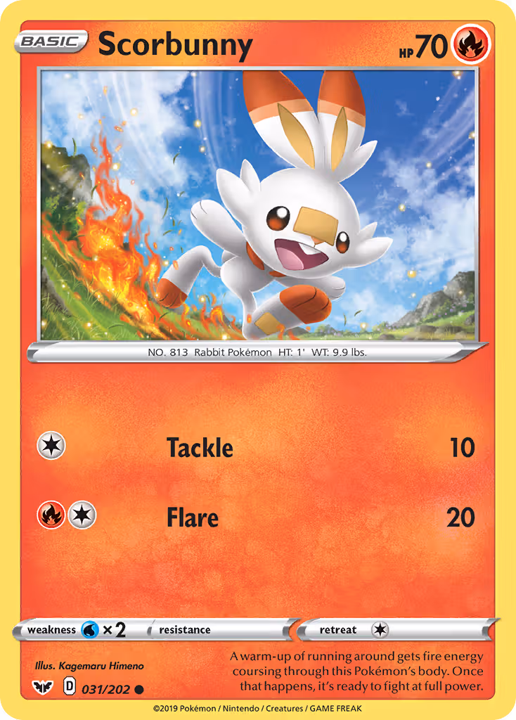 Scorbunny 31/202 Pokemon card