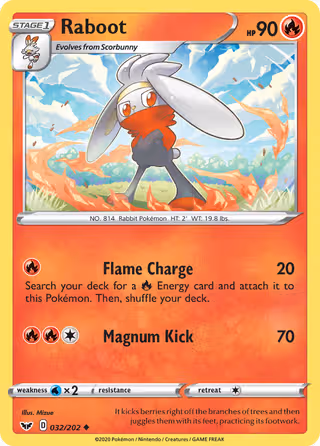 Raboot 32/202 Pokemon card