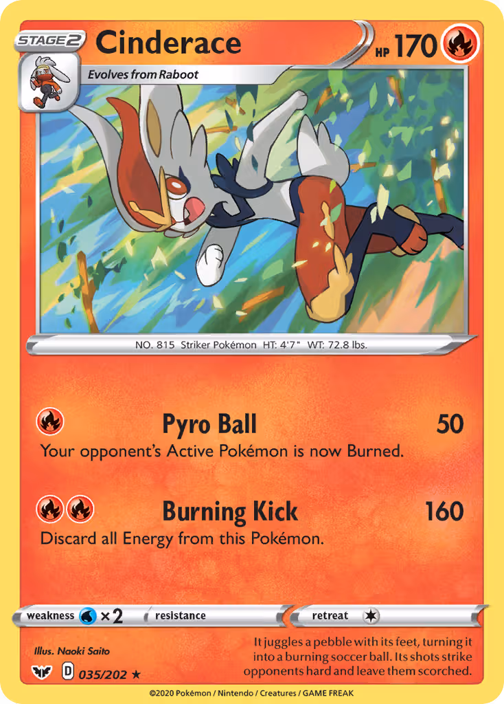 Cinderace 35/202 Pokemon card