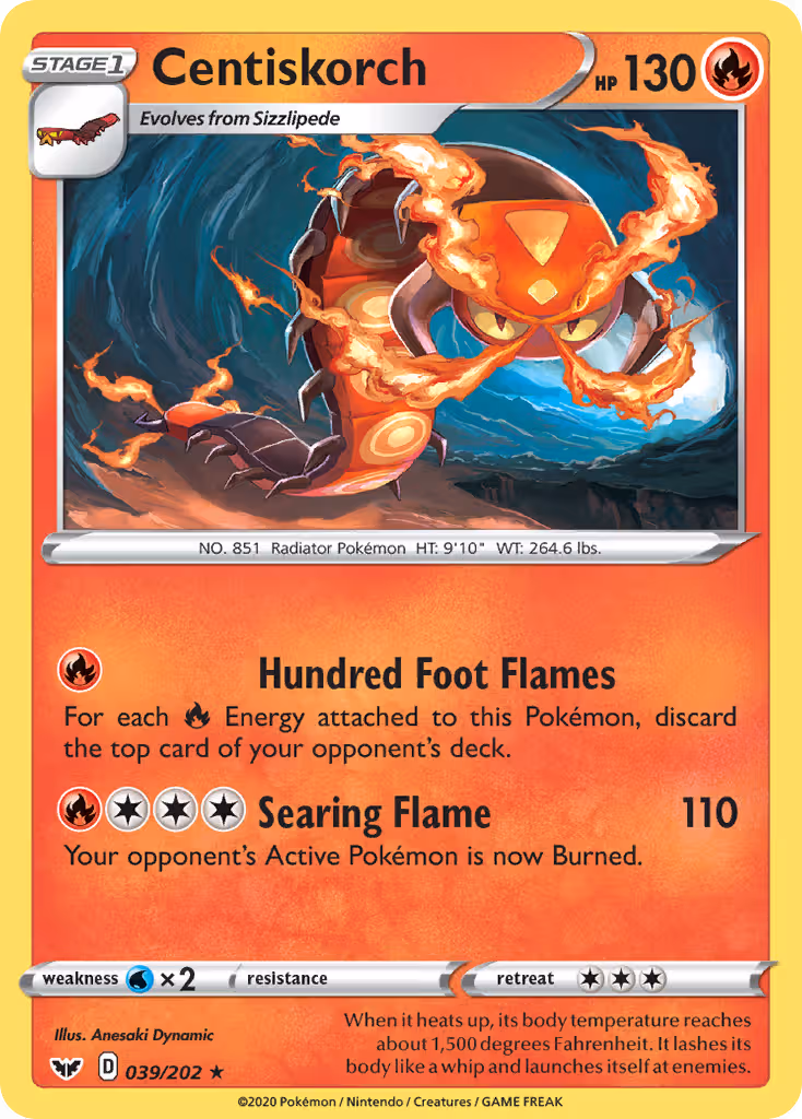 Centiskorch 39/202 Pokemon card