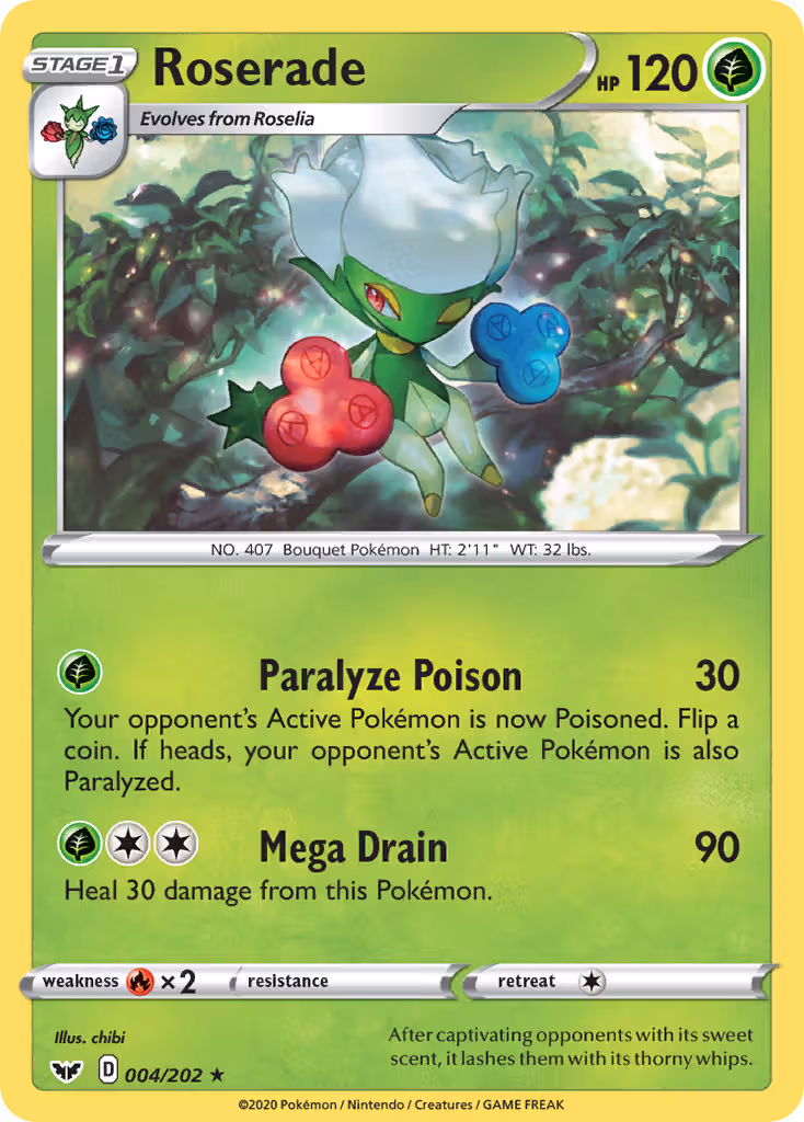Roserade 4/202 Pokemon card