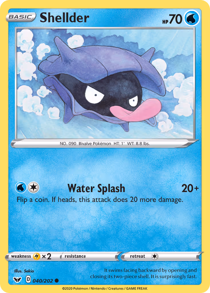 Shellder 40/202 Pokemon card
