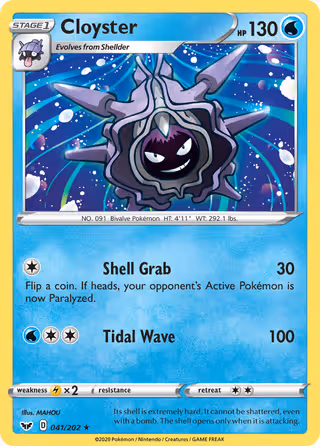 Cloyster 41/202 Pokemon card