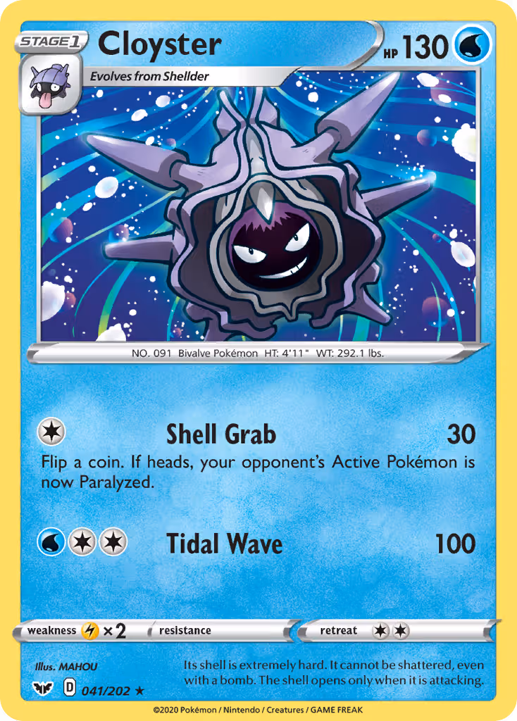Cloyster 41/202 Pokemon card