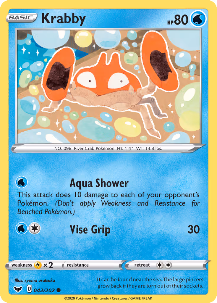 Krabby 42/202 Pokemon card