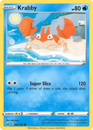 Krabby 43/202 Pokemon card