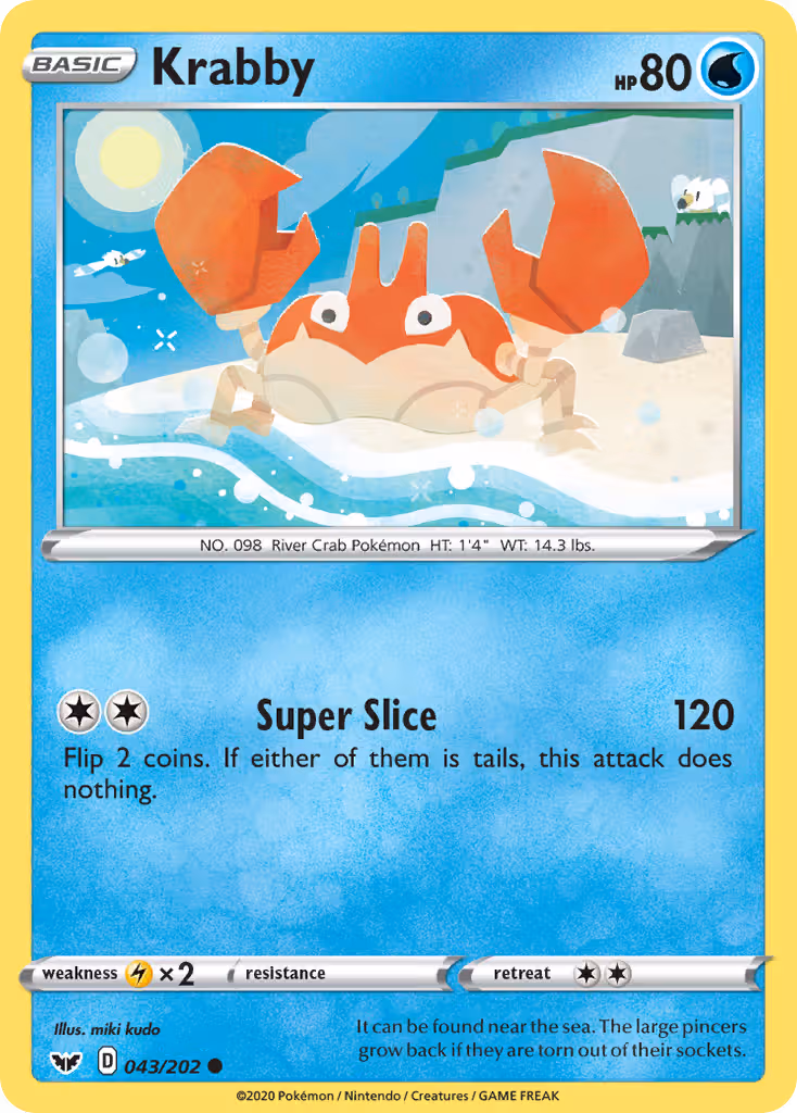 Krabby 43/202 Pokemon card