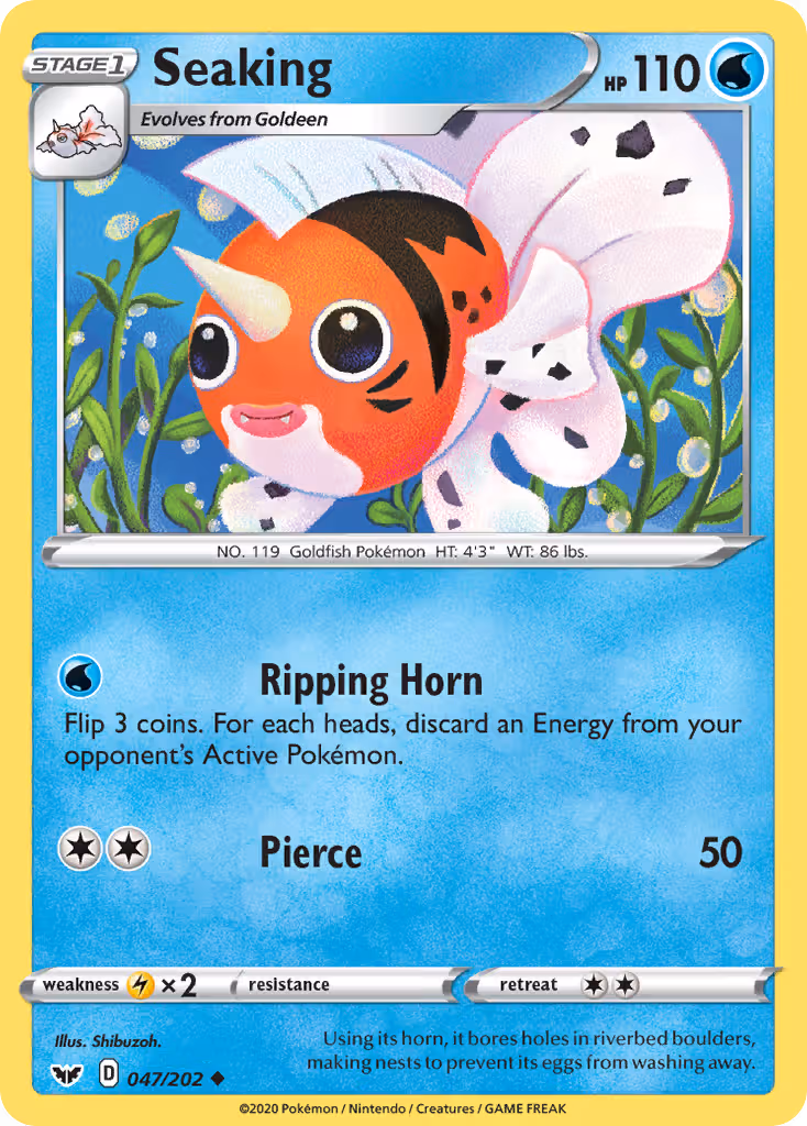 Seaking 47/202 Pokemon card