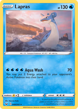 Lapras 48/202 Pokemon card