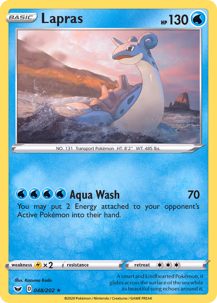 Lapras 48/202 Pokemon card