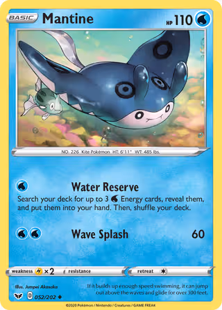 Mantine 52/202 Pokemon card