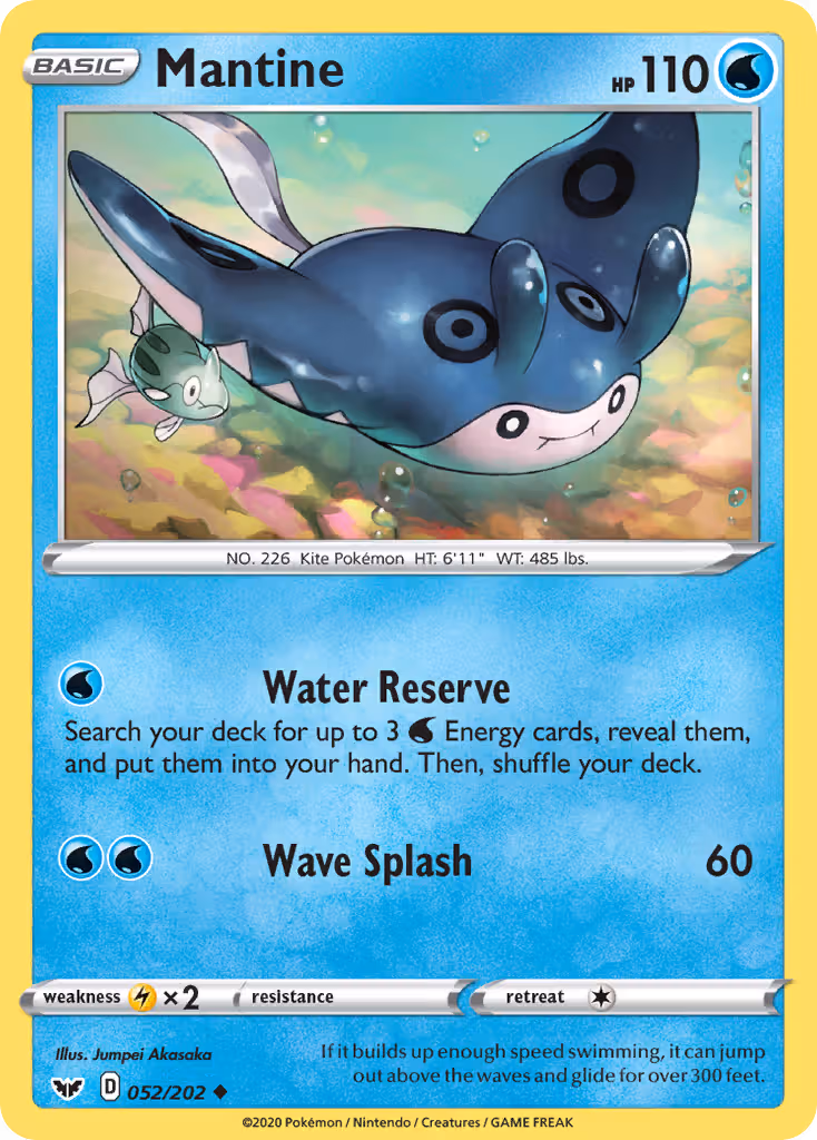 Mantine 52/202 Pokemon card
