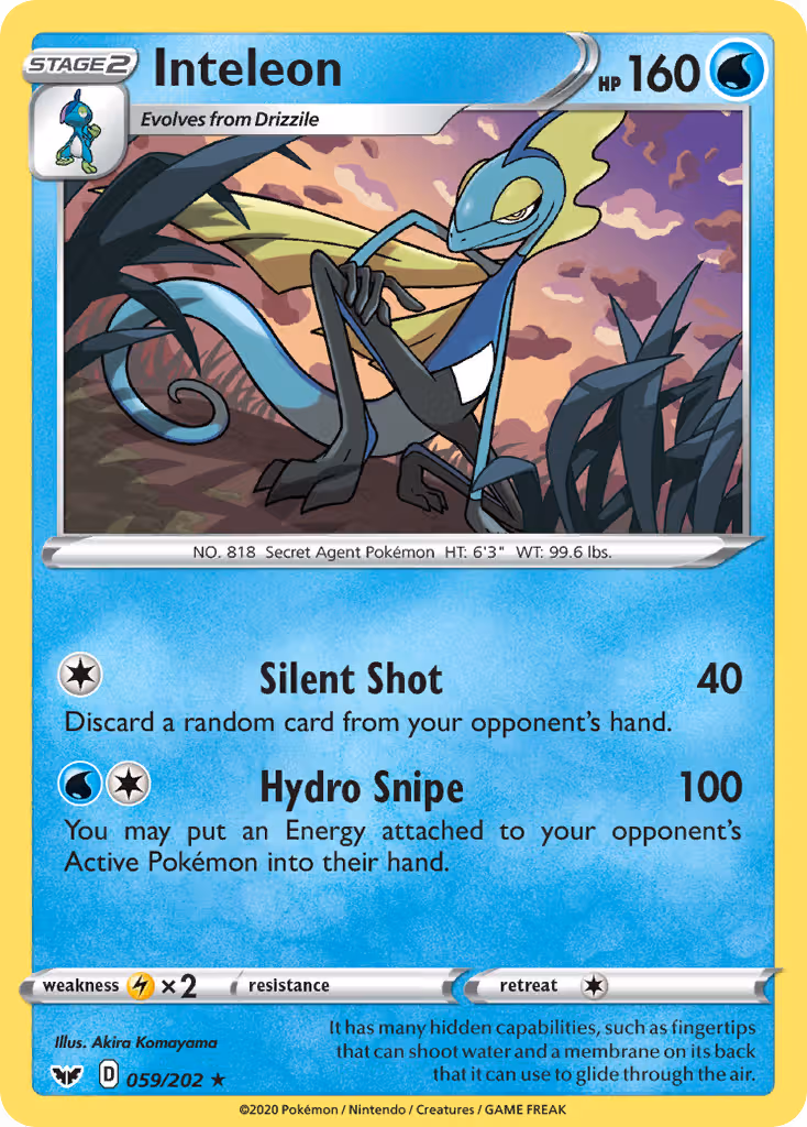 Inteleon 59/202 Pokemon card