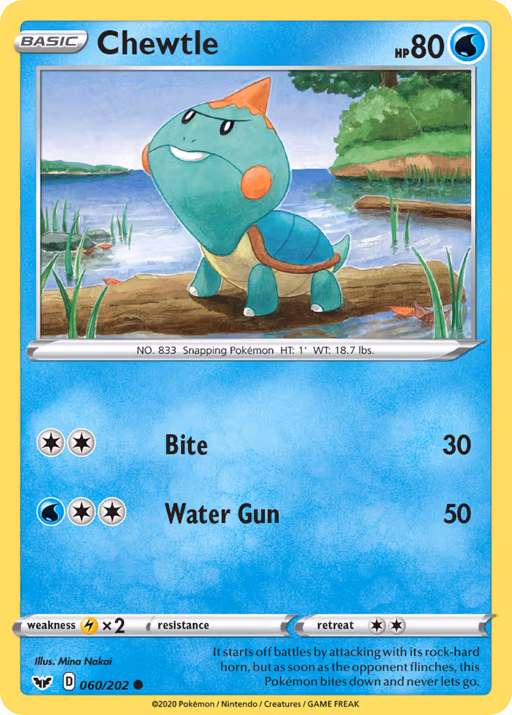 Chewtle 60/202 Pokemon card