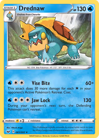 Drednaw 61/202 Pokemon card
