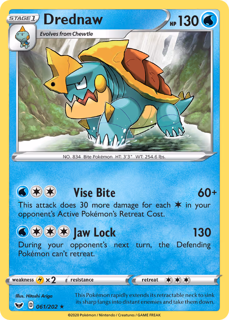 Drednaw 61/202 Pokemon card