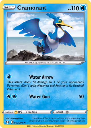 Cramorant 62/202 Pokemon card