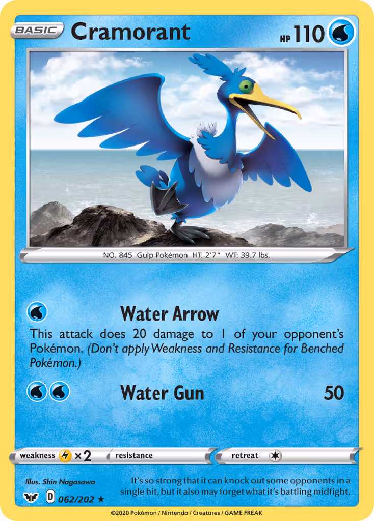Cramorant 62/202 Pokemon card