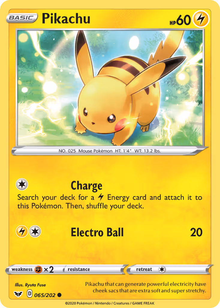Pikachu 65/202 Pokemon card