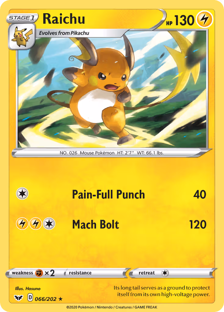 Raichu 66/202 Pokemon card