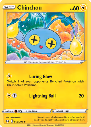 Chinchou 68/202 Pokemon card