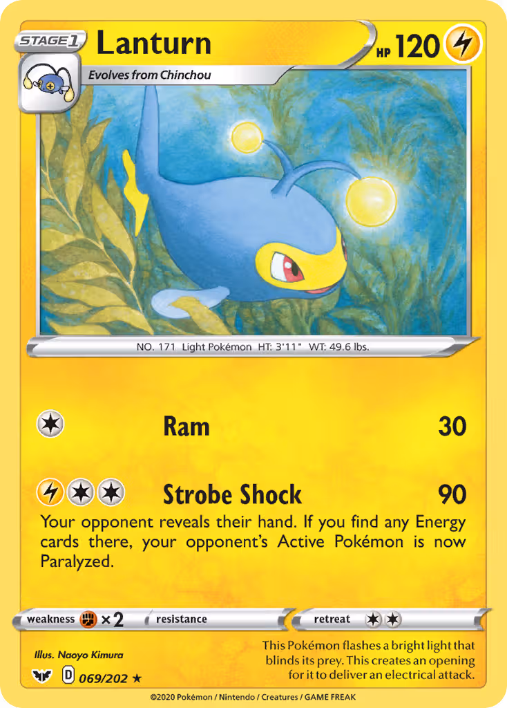 Lanturn 69/202 Pokemon card