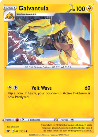 Galvantula 71/202 Pokemon card