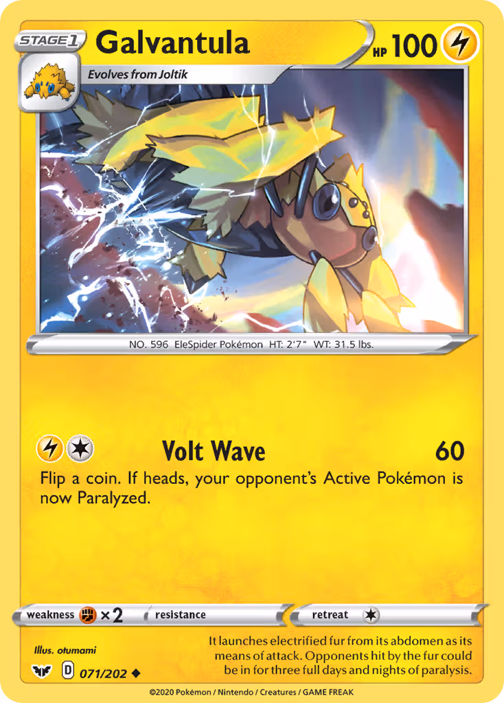 Galvantula 71/202 Pokemon card