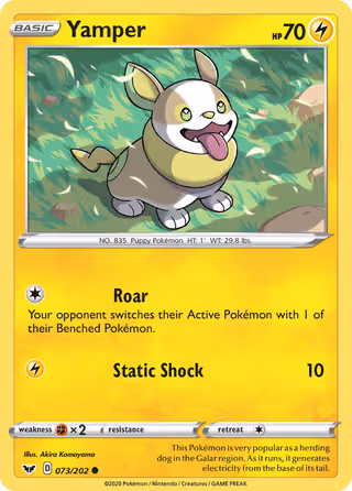 Yamper 73/202 Pokemon card