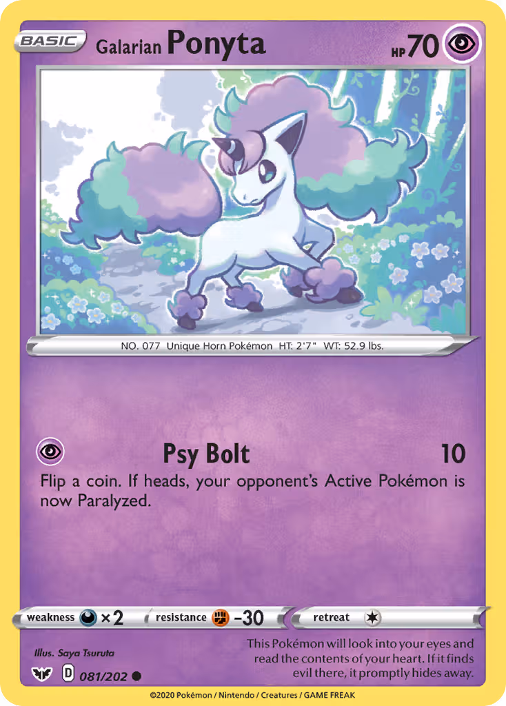 Galarian Ponyta 81/202 Pokemon card