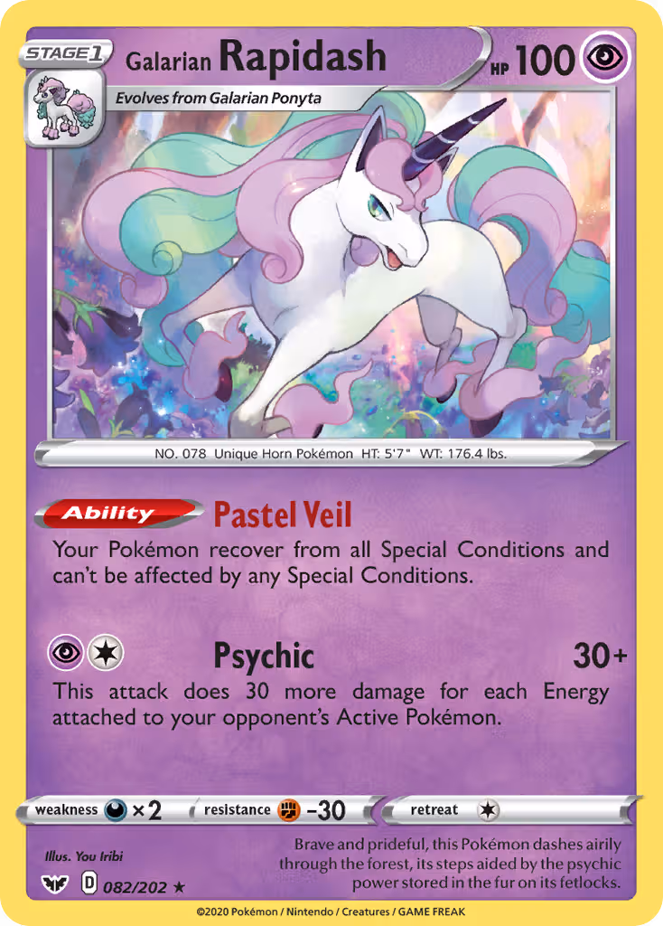 Galarian Rapidash 82/202 Pokemon card