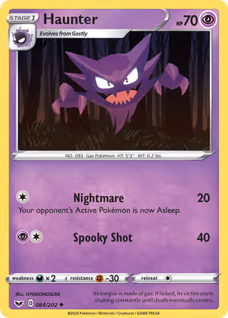 Haunter 84/202 Pokemon card
